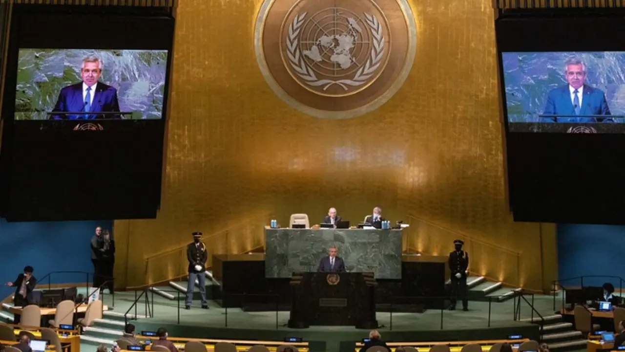 Alberto Frnández, ante la asamblea de la ONU.