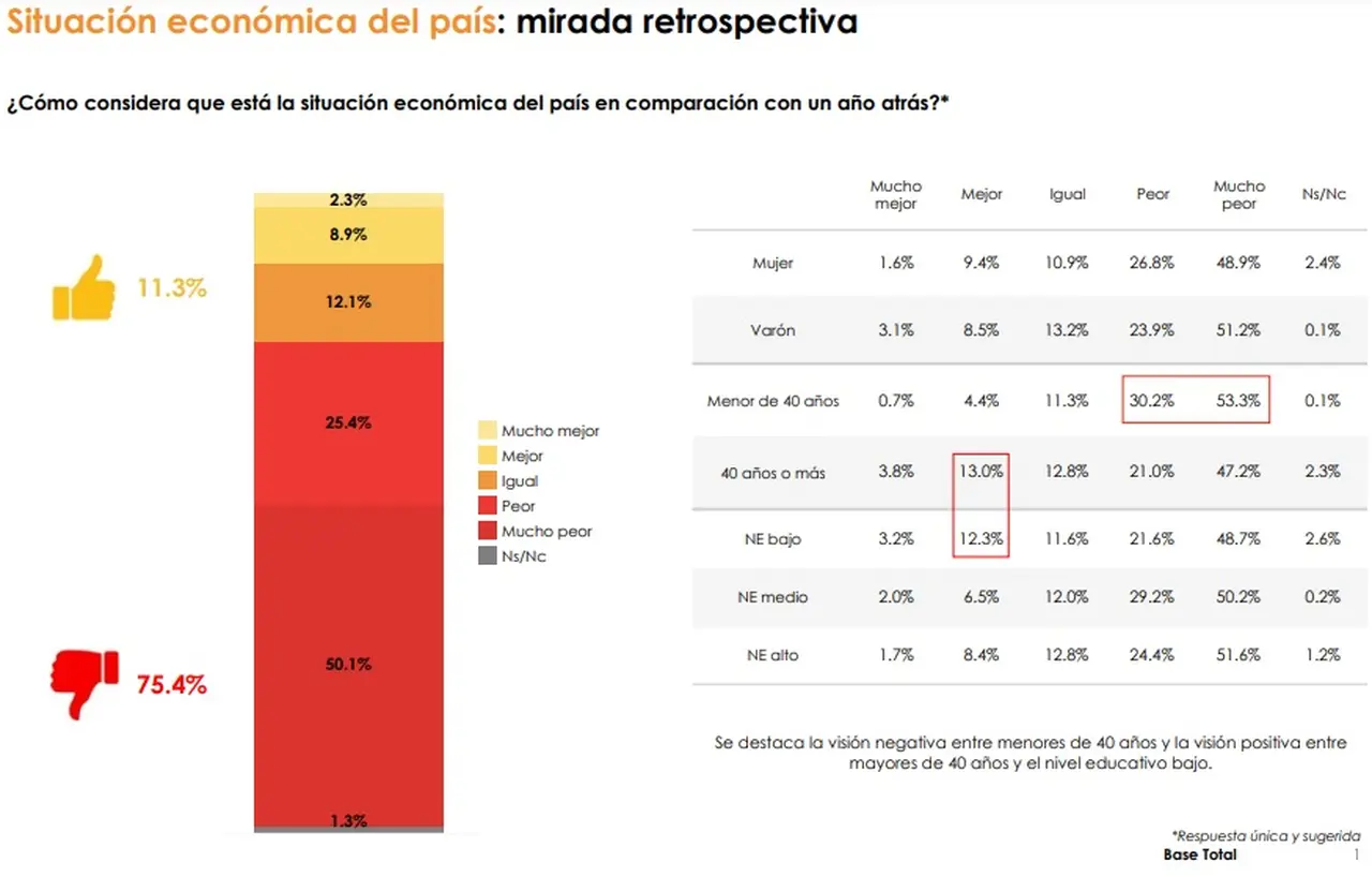 La mirada sobre la situación económica de los argentinos (Fuente: M&F)