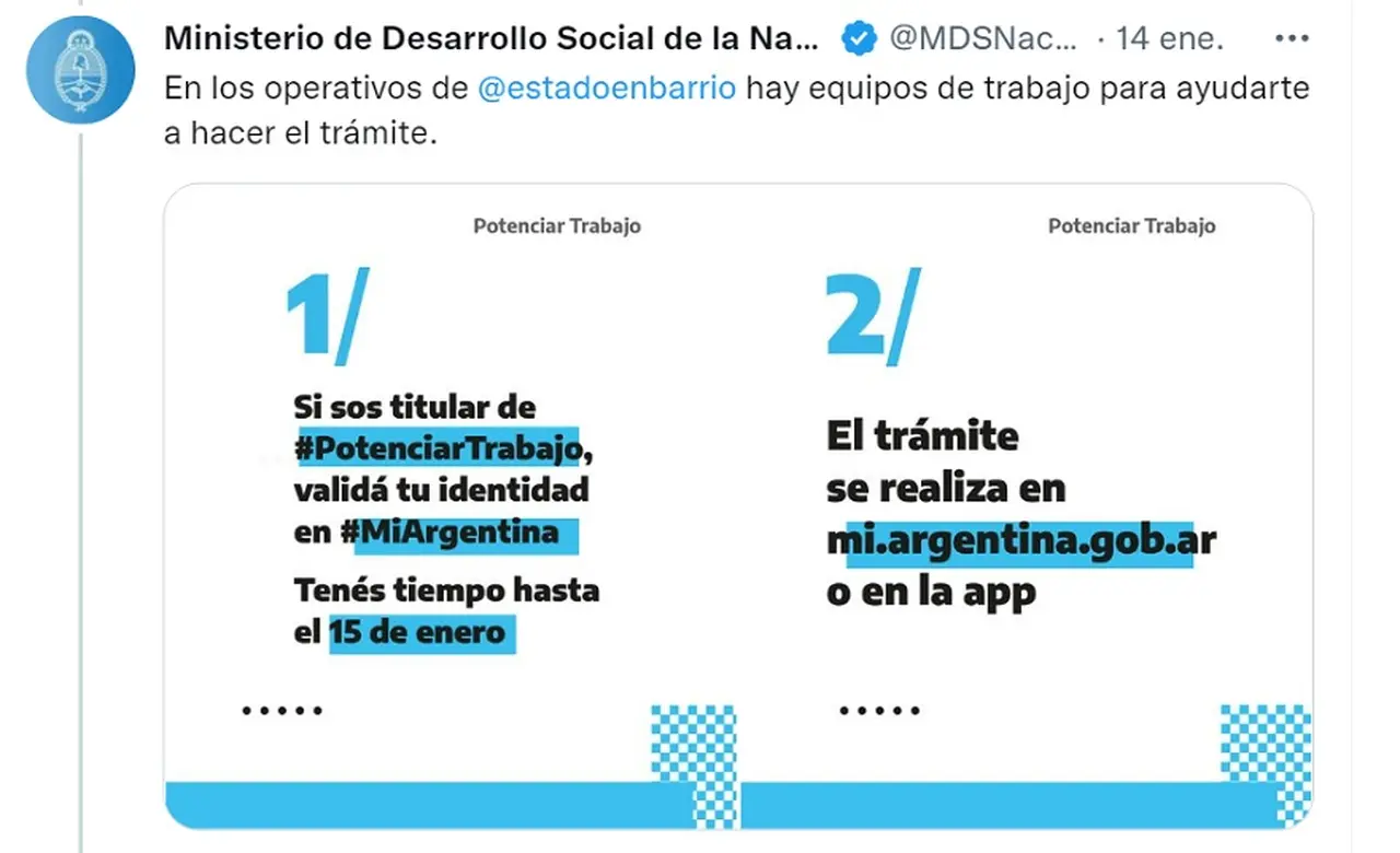 El Gobierno ya comenzó la campaña para reincorporar a beneficiarios de Potenciar Trabajo.