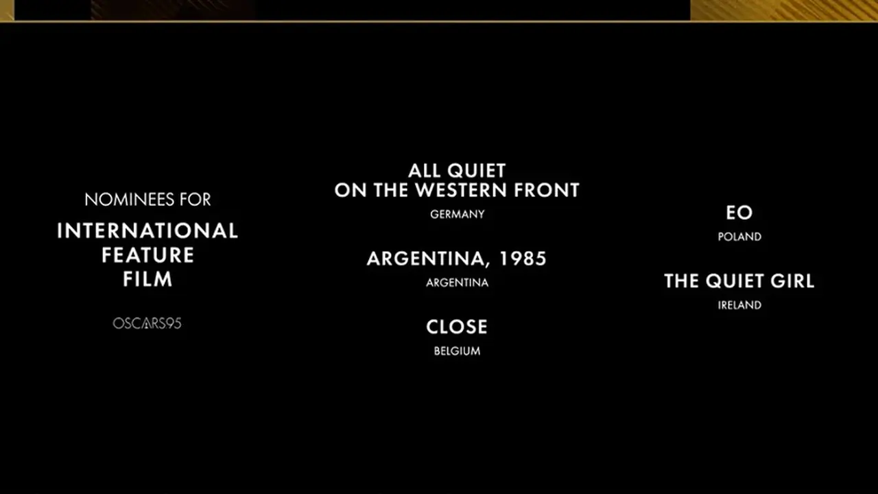 La placa que anunció a las nominadas al Oscar a Mejor Película Extranjera