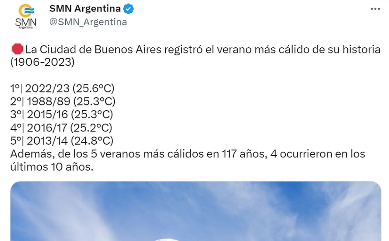 El verano 2022 - 2023 fue el más caluroso, según el SMN.