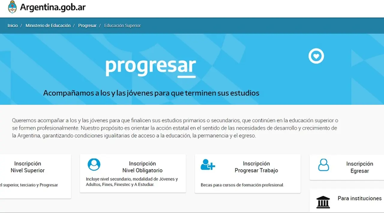 Las inscripciones a las Becas Progresar se encuentran cerradas