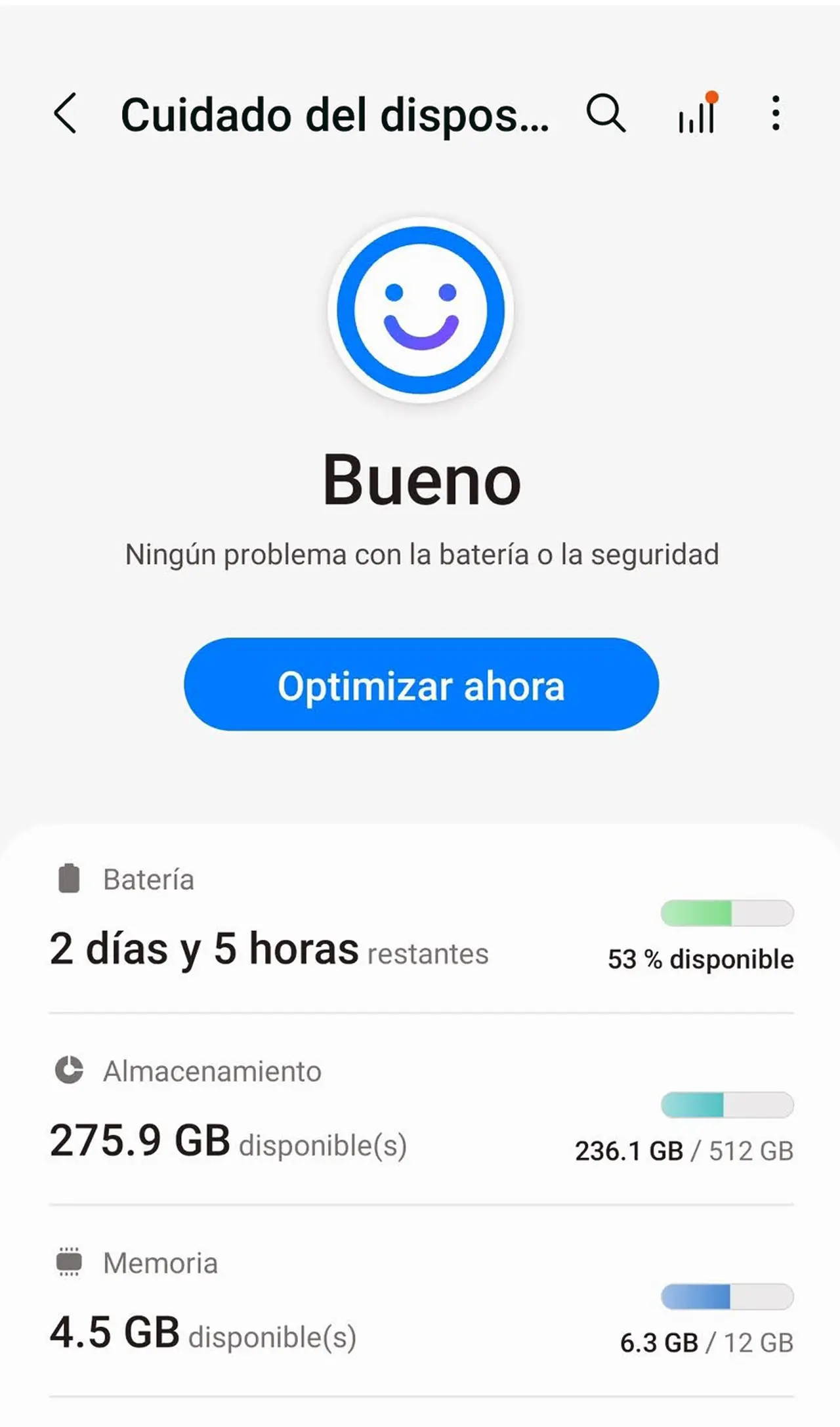 Si bien Samsung optimiza automáticamente la batería de tu celular, también podés hacerlo manualmente.