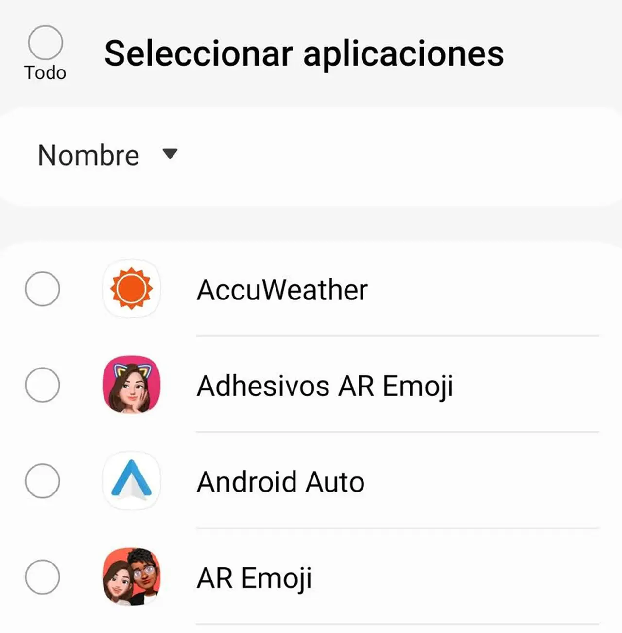 Podés seleccionar aplicaciones que nunca deben ponerse en suspensión.