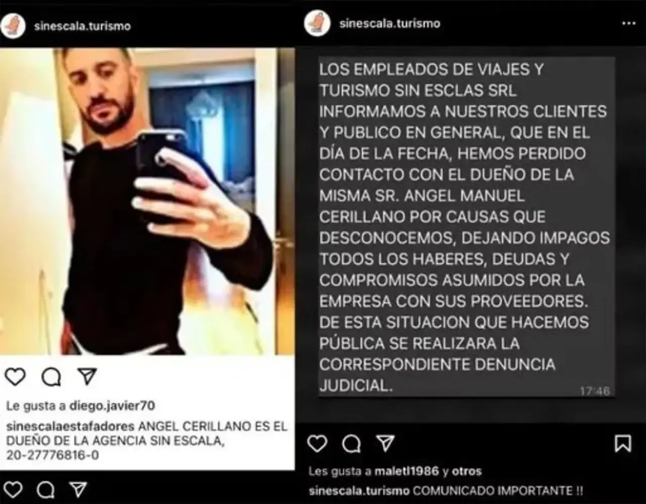 Las protestas en las redes de los propios empleados de la agencia de viajes.