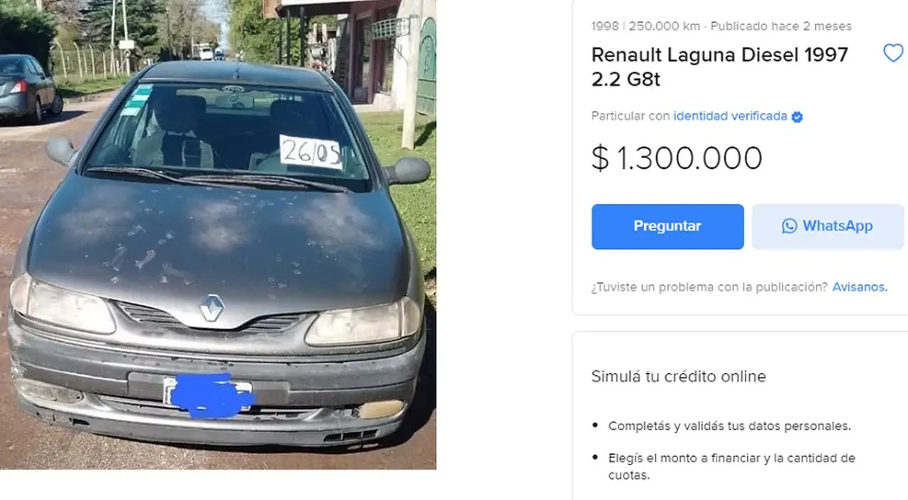 Renault Laguna, con motor nuevo, pero chapa para arreglar.