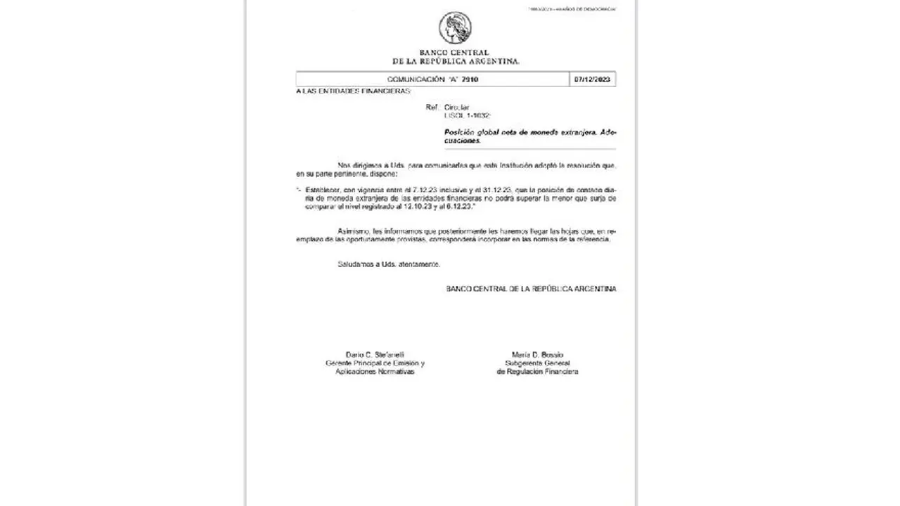 El Banco Central emitió un comunicado acerca del cepo