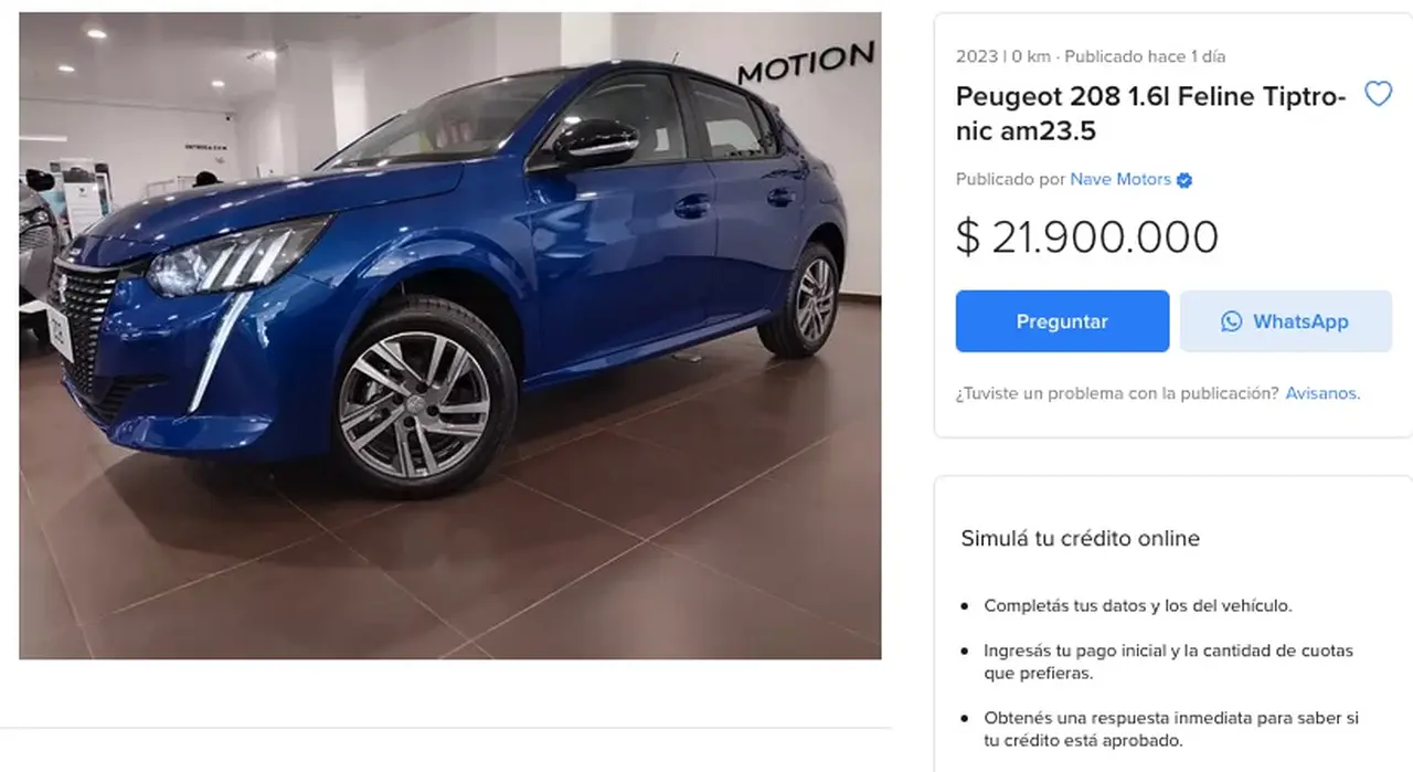 Los precios de los 0km más vendidos superan los $20 millones.
