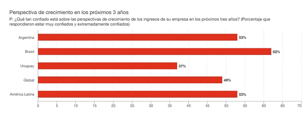 Al ser consultados por el mediano plazo, los CEO argentinos son optimistas