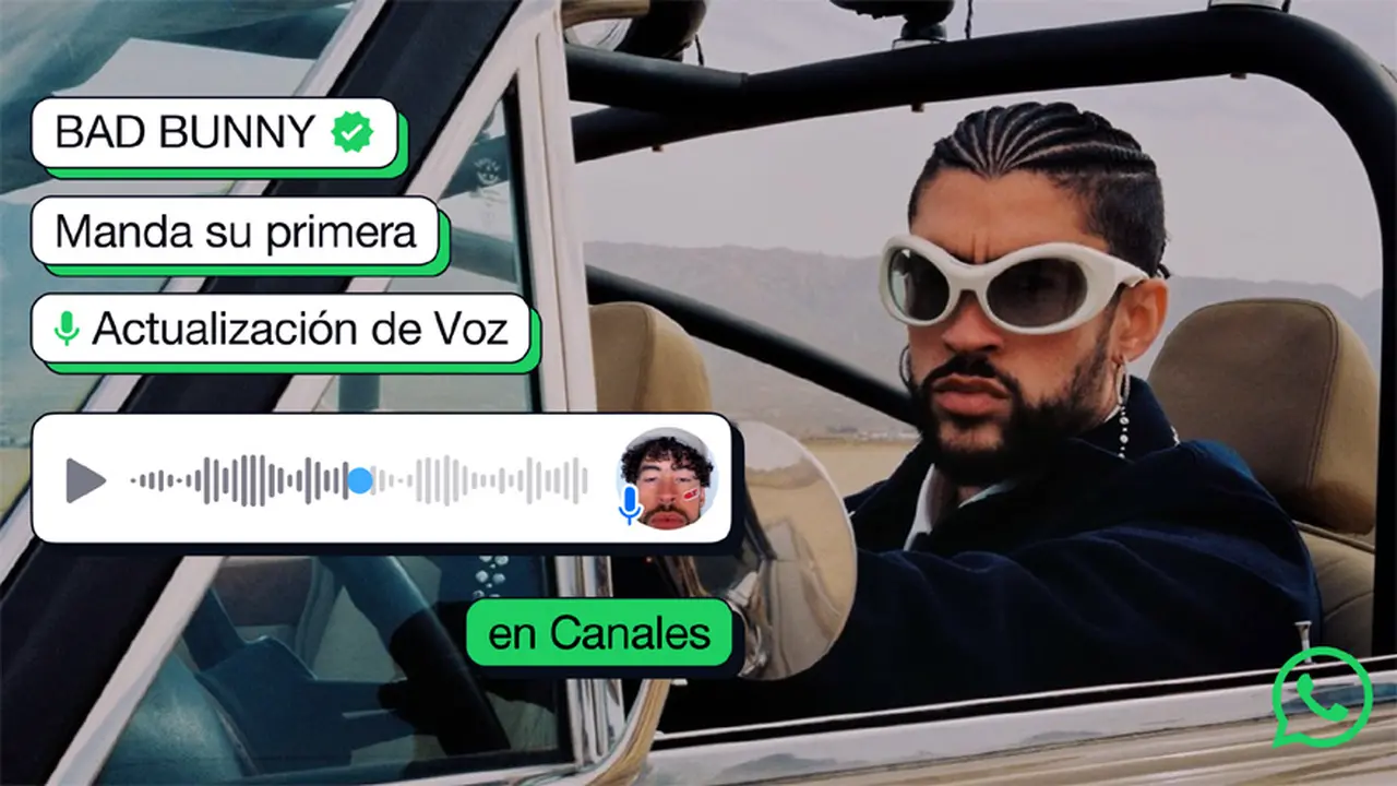 Bad Bunny estrenó la actualización de voz en su canal en WhatsApp.