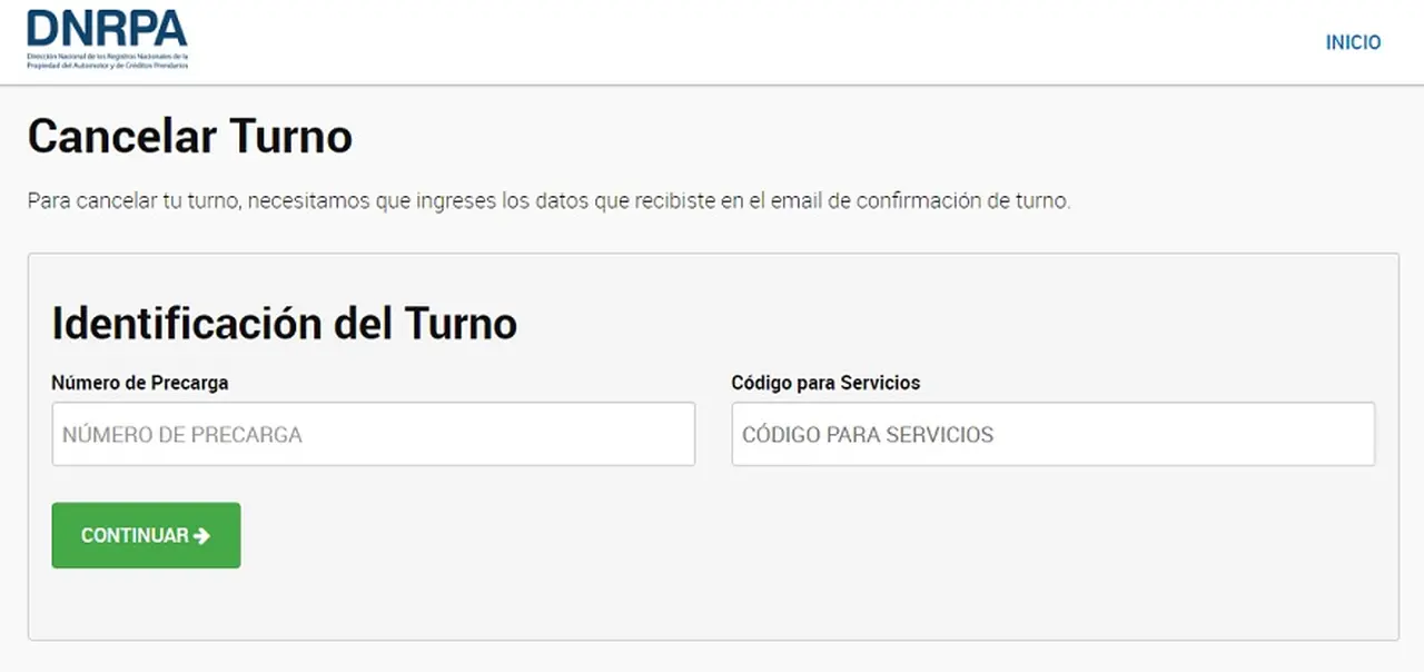 La DNRPA establece la posibilidad de cancelar el turno.