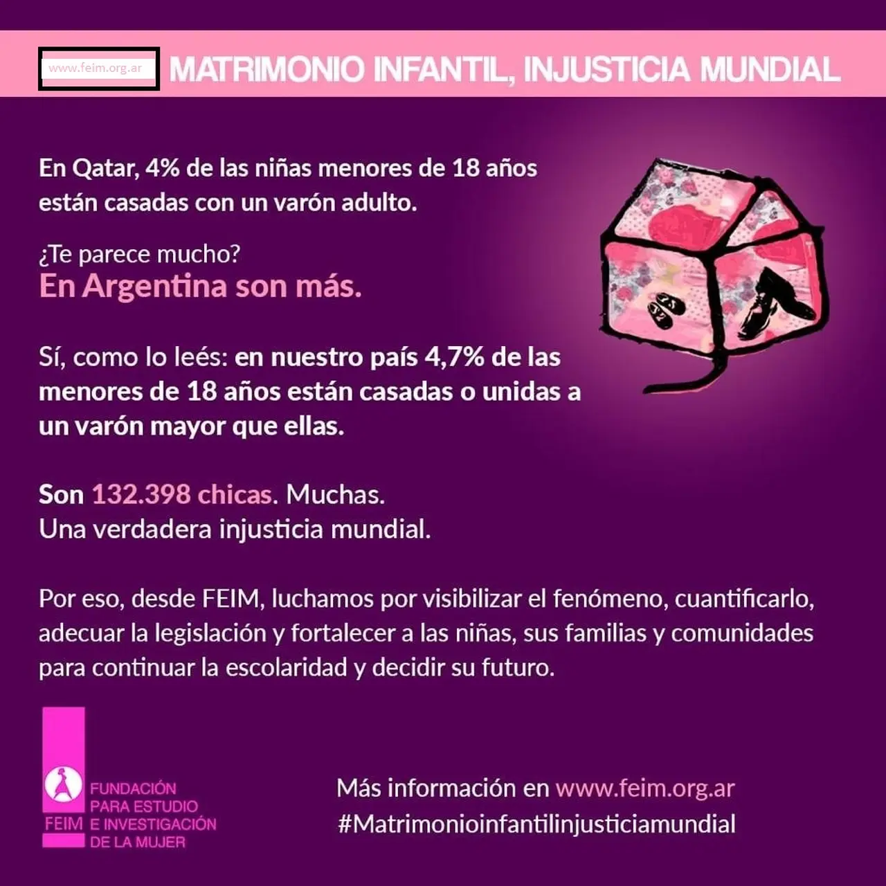 En Argentina, 4,7 % de las menores de 18 años están casadas o unidas a un varón mayor que ellas