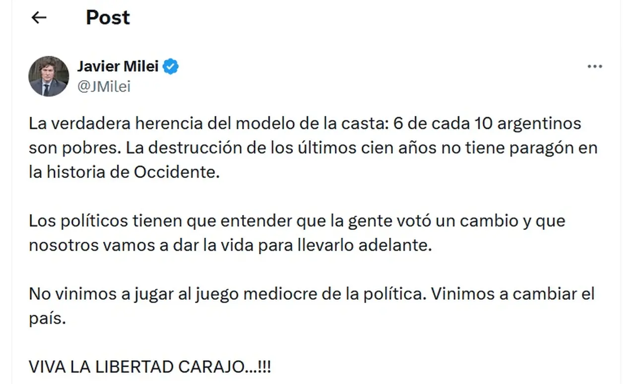 El Presidente se desligó de tener cualquier tipo de responsabilidad en la subida del índice de pobreza difundido por la Universidad Católica Argentina