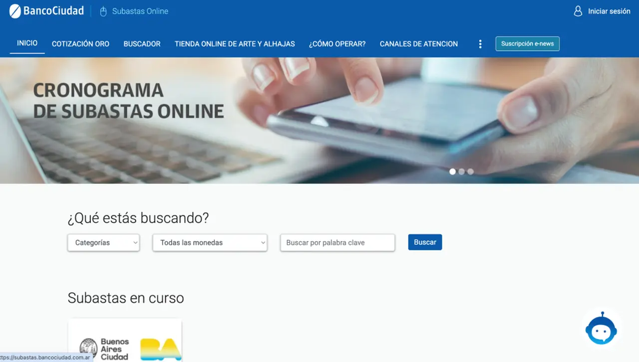 La subasta el inmuebles se realiza en línea