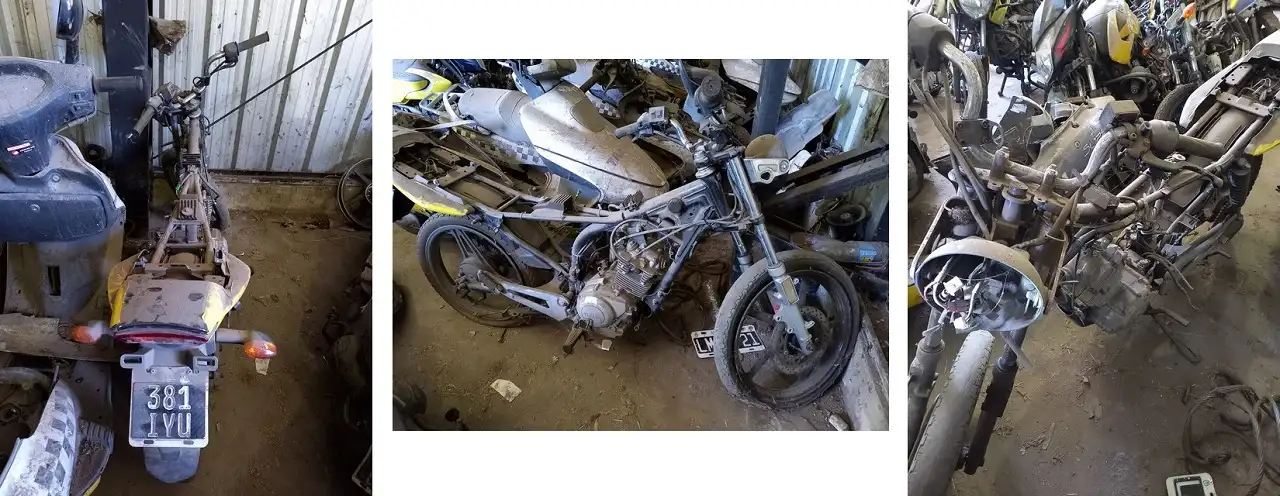 Las motos se encuentran, en su mayoría, sin funcionar.