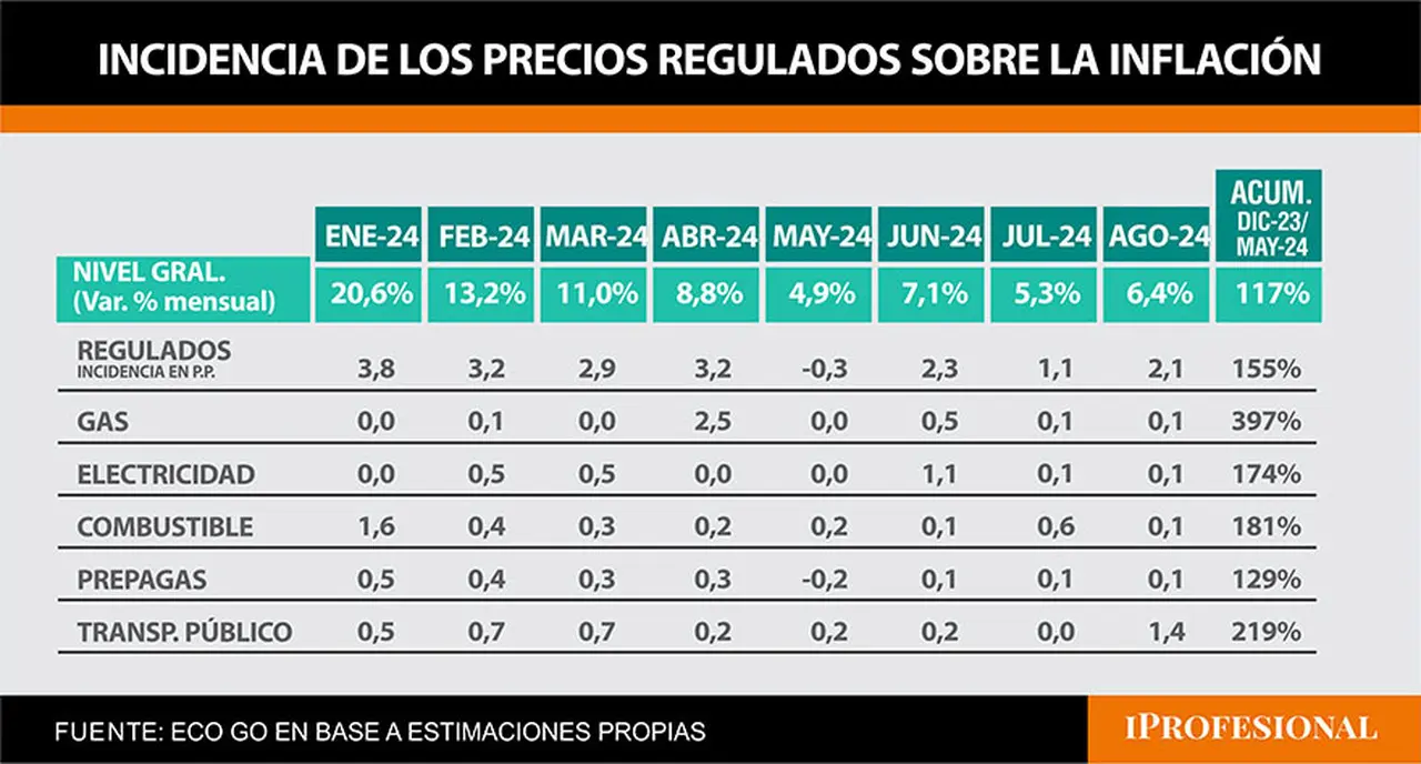 El impacto de la suba de las tarifas de luz y gas, y otros precios regulados  sobre la inflación de junio y los próximos meses, según las proyecciones de Eco Go