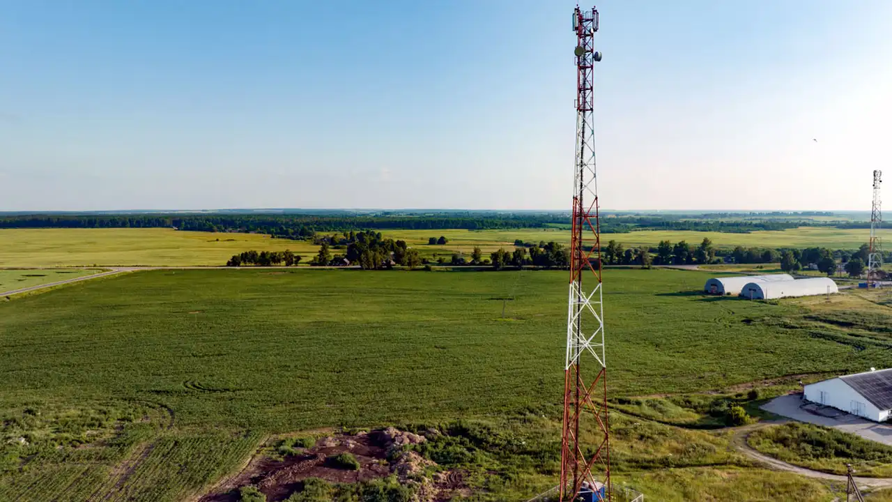 Torre de telecomunicaciones en el partido de Pergamino, Buenos Aires.