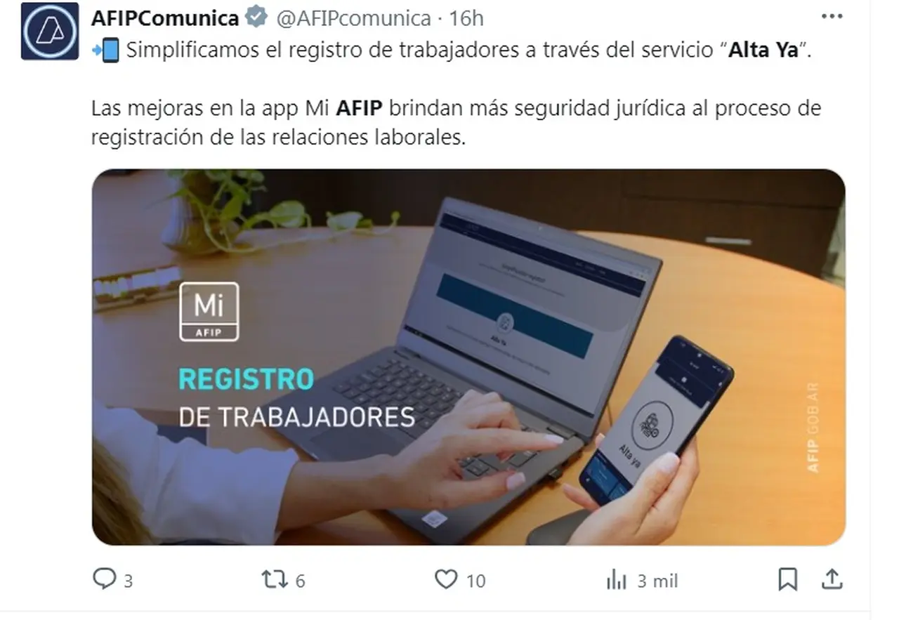 El nuevo sistema de AFIP da más tiempo a los empleadores para completar datos hasta la primera liquidación