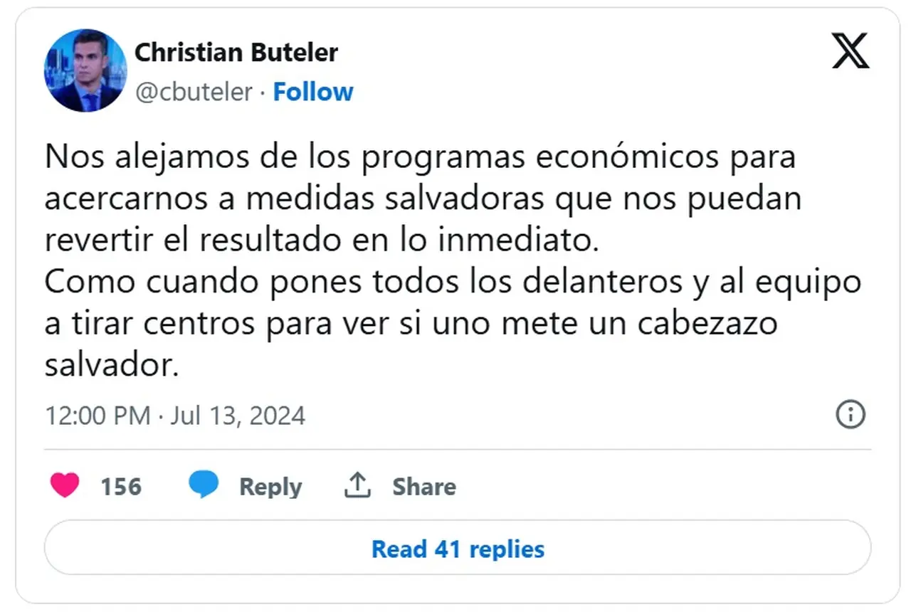 La opinión de Christian Buteler en X