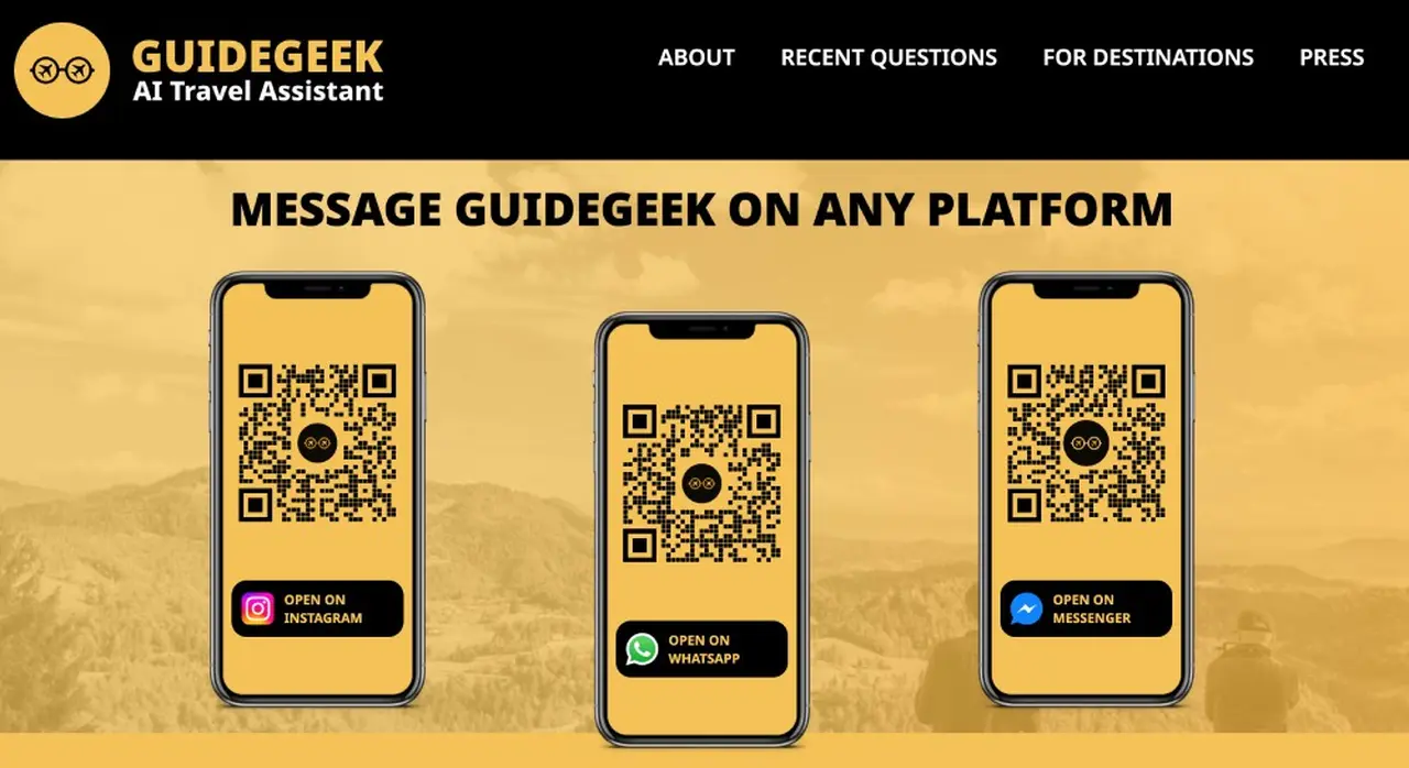 GuideGeek funciona a través de WhatsApp, Instagram y Facebook Messenger