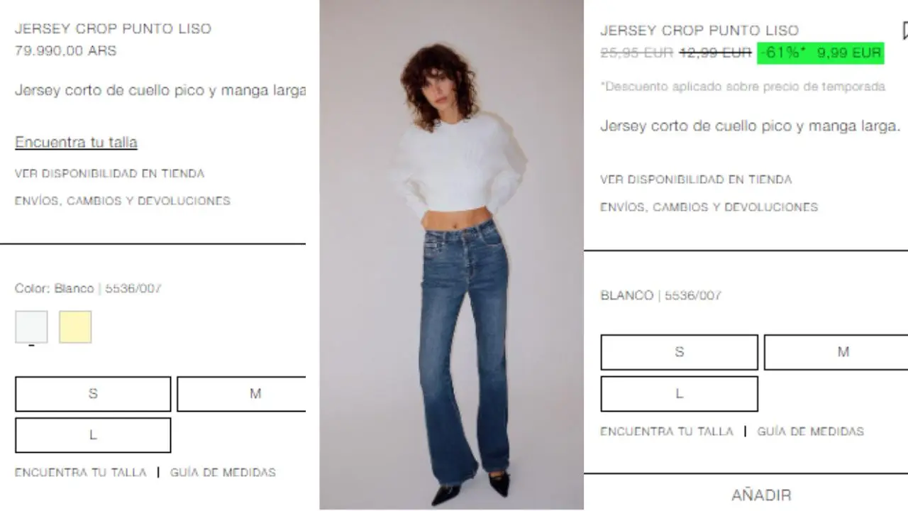 La diferencia de precios entre una misma prenda de Zara en Argentina frente a España