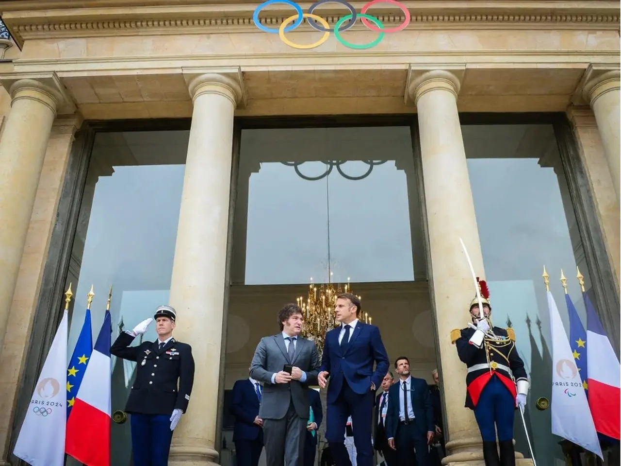 Javier Milei se reunió con Emmanuel Macron en Francia en la previa de la inauguración de los Juegos Olímpicos