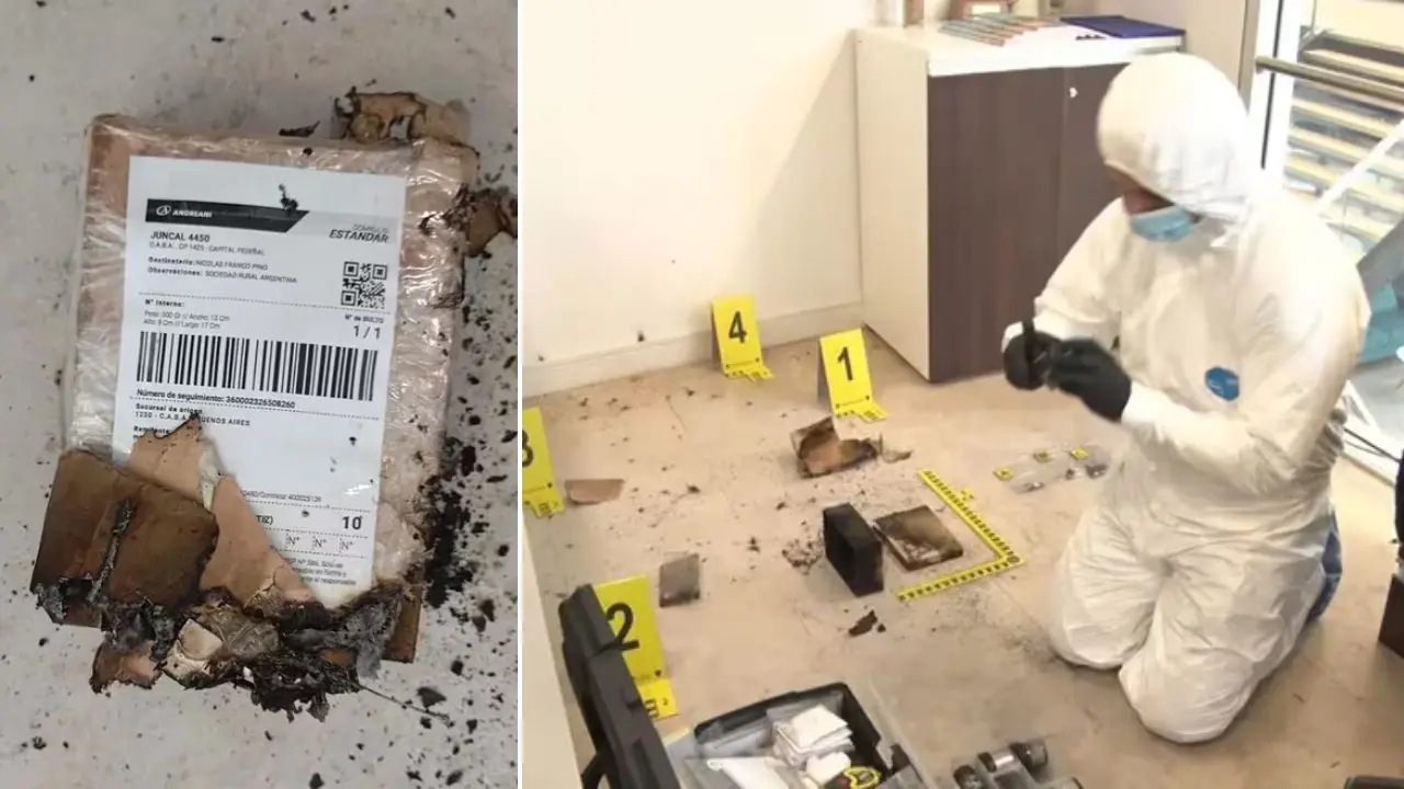 Así era el paquete explosivo que llegó a las oficinas de la Sociedad Rural en Palermo