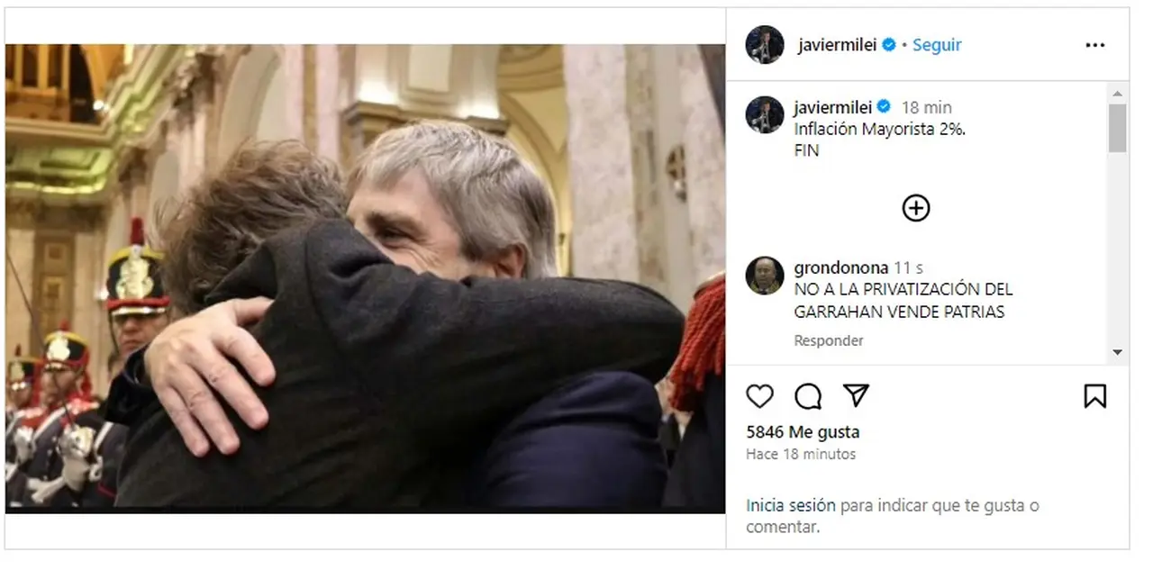 Así celebró en redes Javier Milei la desaceleración en la inflación mayorista