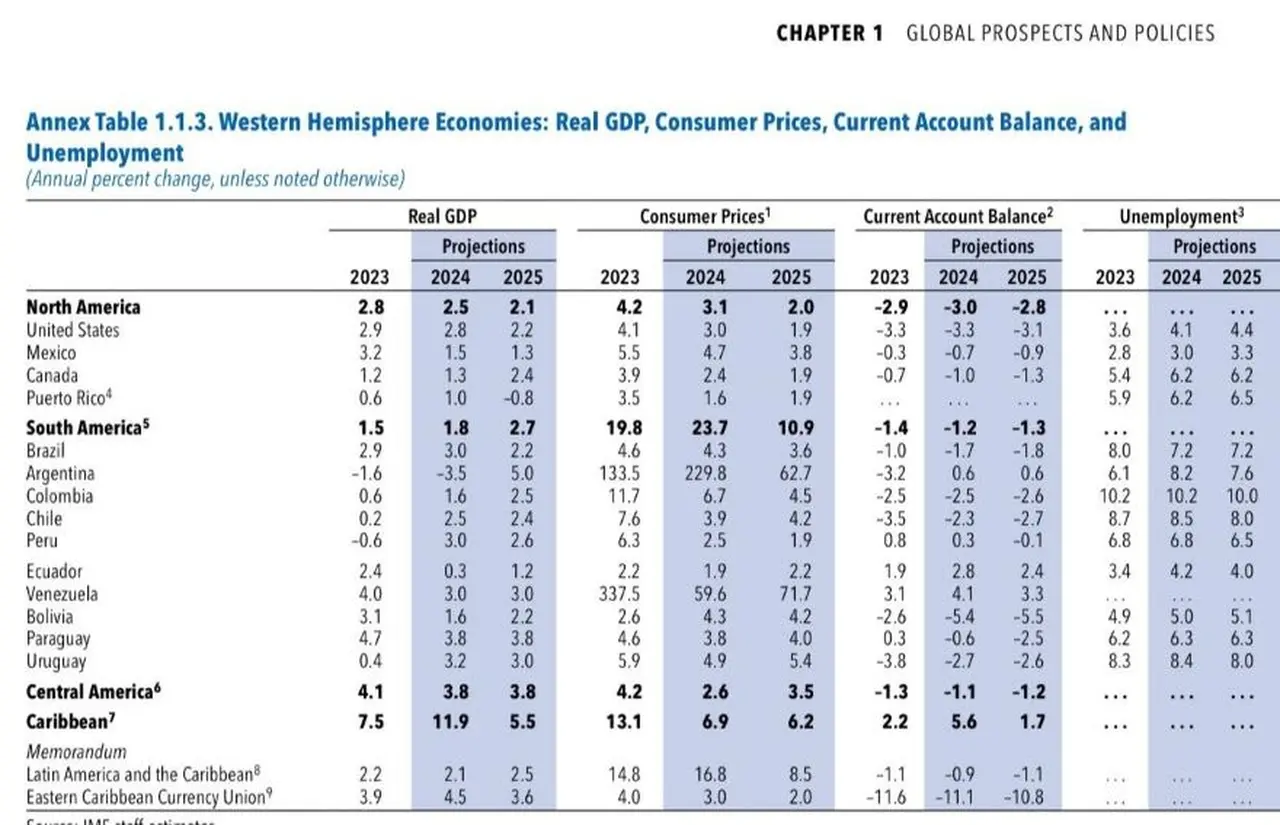 Los datos del FMI para la economía argentina