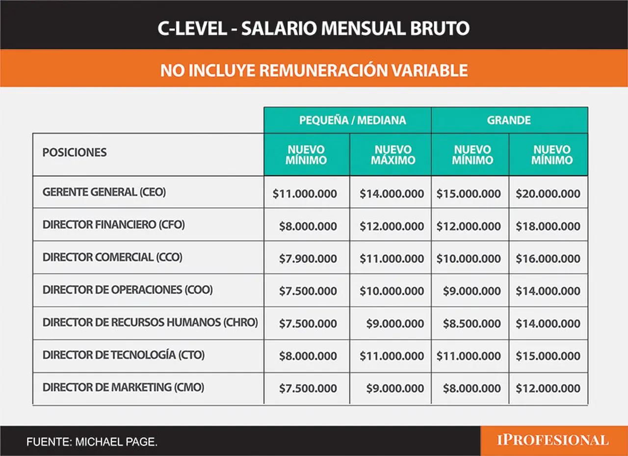Los directores que ganan los salarios más elevados son de Finanzas, Comercial y Tecnología