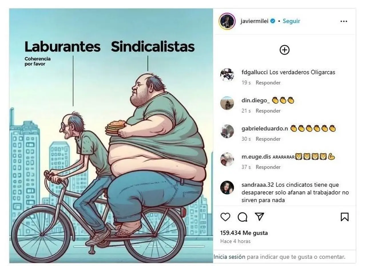 Javier Milei apuntó contra los sindicalistas por el paro de transporte