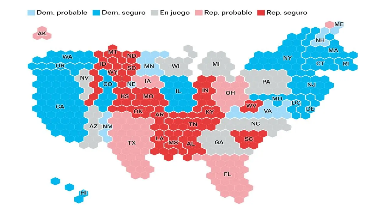Elecciones EE.UU. Electores por estado