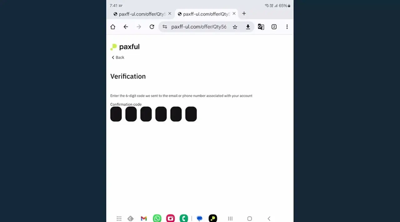 La página a la que redirigen los estafadores en Paxful