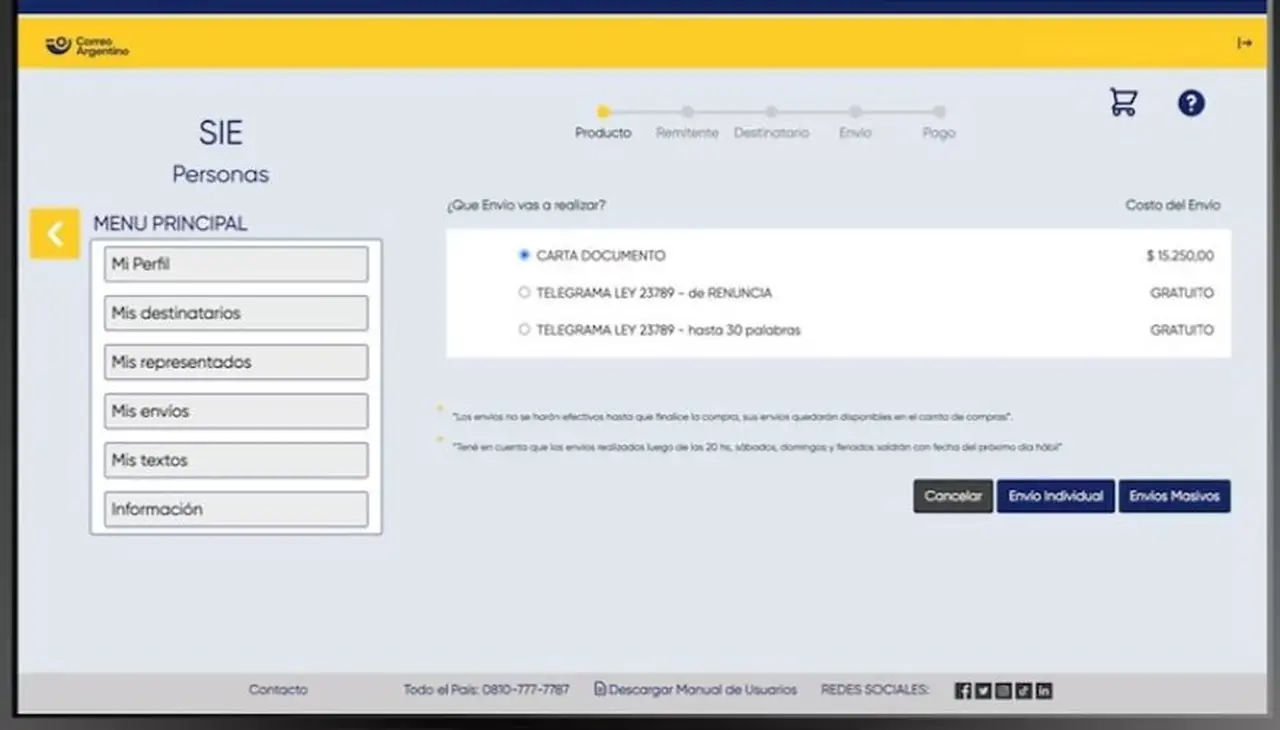 Correo Argentino habilitó nuevos trámites online