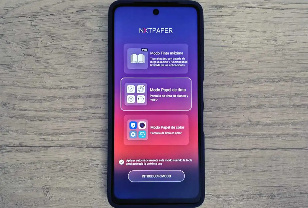Diferentes modos de pantalla del TCL 50 Pro Nxtpaper 5G