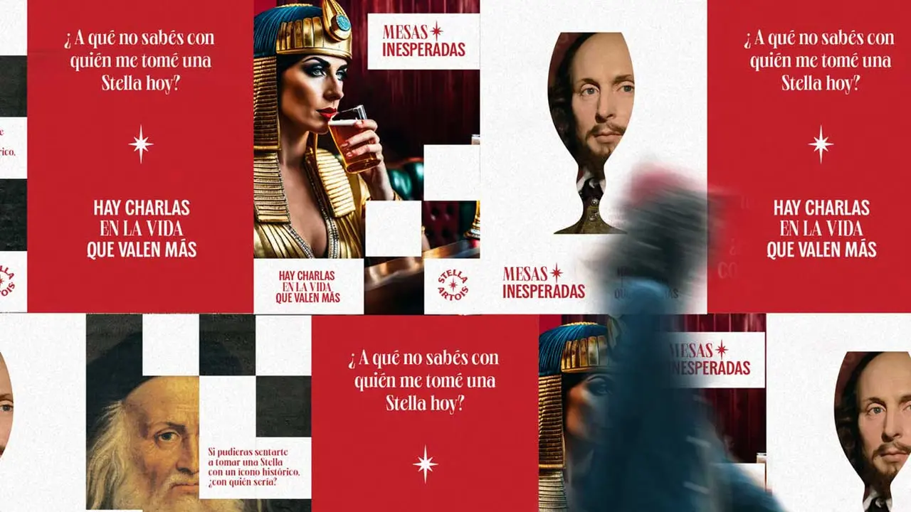 Cartel en vía pública de la campaña Mesas inesperadas.