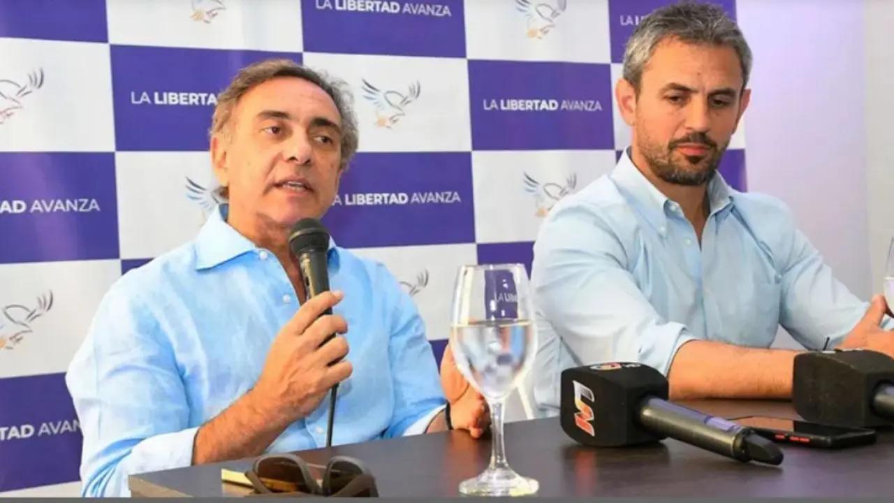 Tomás Figueroa, hombre fuerte de LLA en Santiago del Estero, junto a Martín Menem