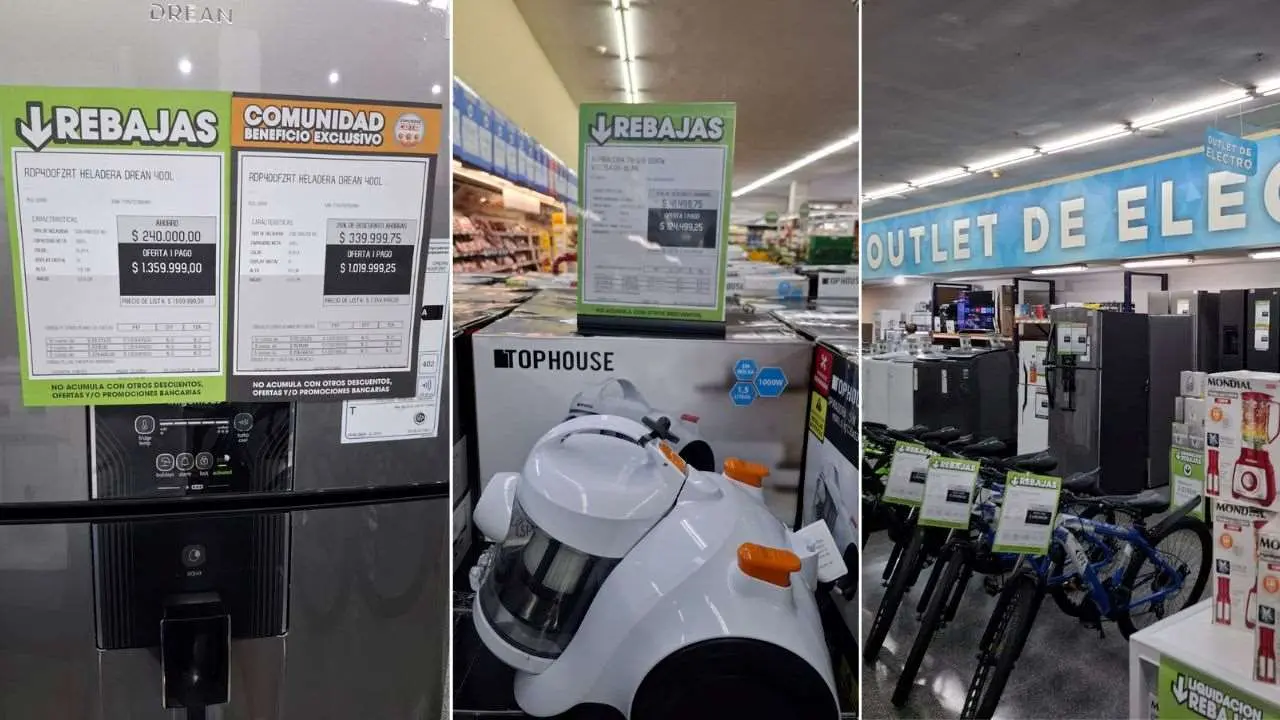 Outlet de Coto vende electrodomésticos, heladeras y lavarropas baratos