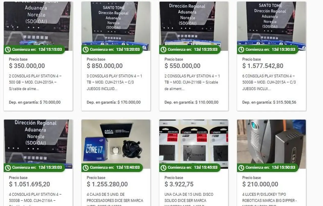 ARCA subasta PlayStation, parlantes y procesadores, entre otras cosas