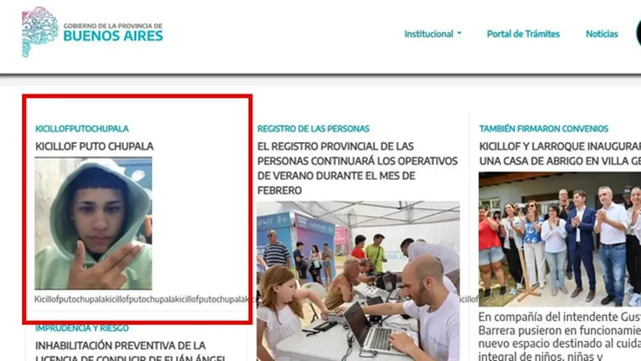 Escalada de violencia: hackean la web del Gobierno bonaerense con un intimidante mensaje contra Kicillof