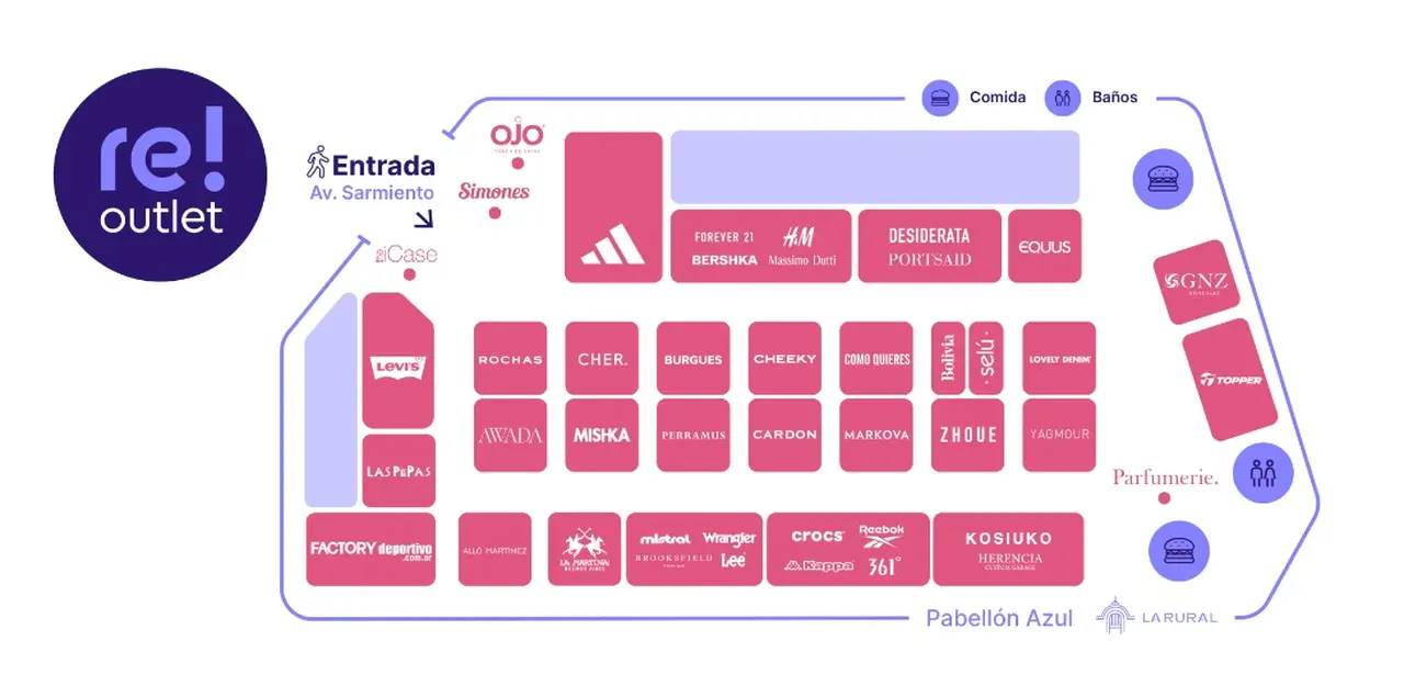 Todas las marcas que estarán presentes en el outlet de ropa en La Rural