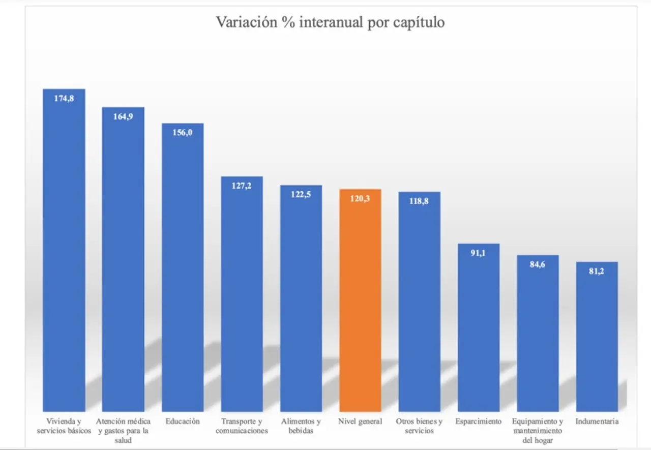 Aumentos de la canasta del profesional ejecutivo en 2024, por rubro