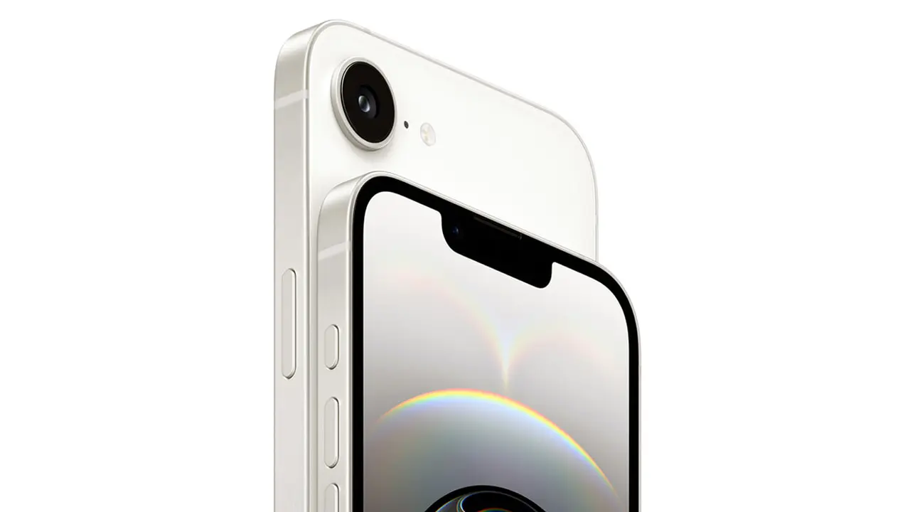 Frente y dorso del iPhone 16e.
