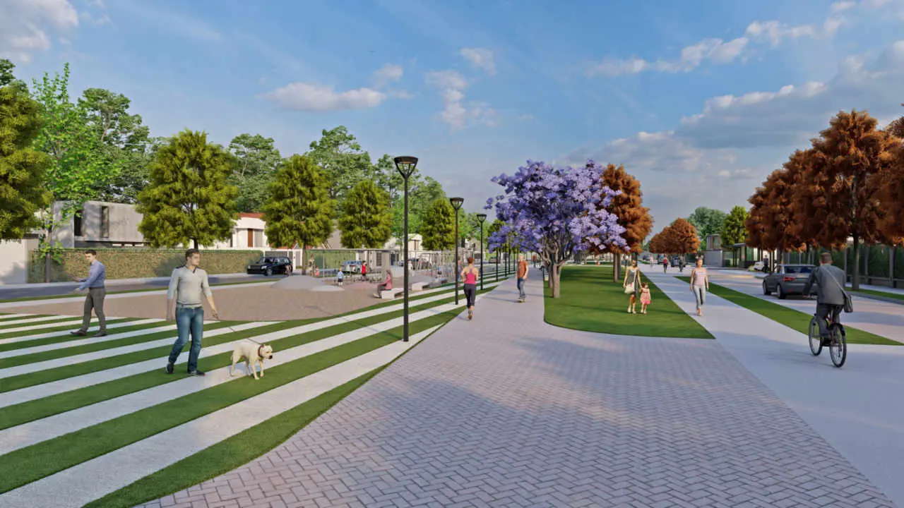 A lo largo de calle principal interna se realizará una parquización con especies arbóreas ornamental