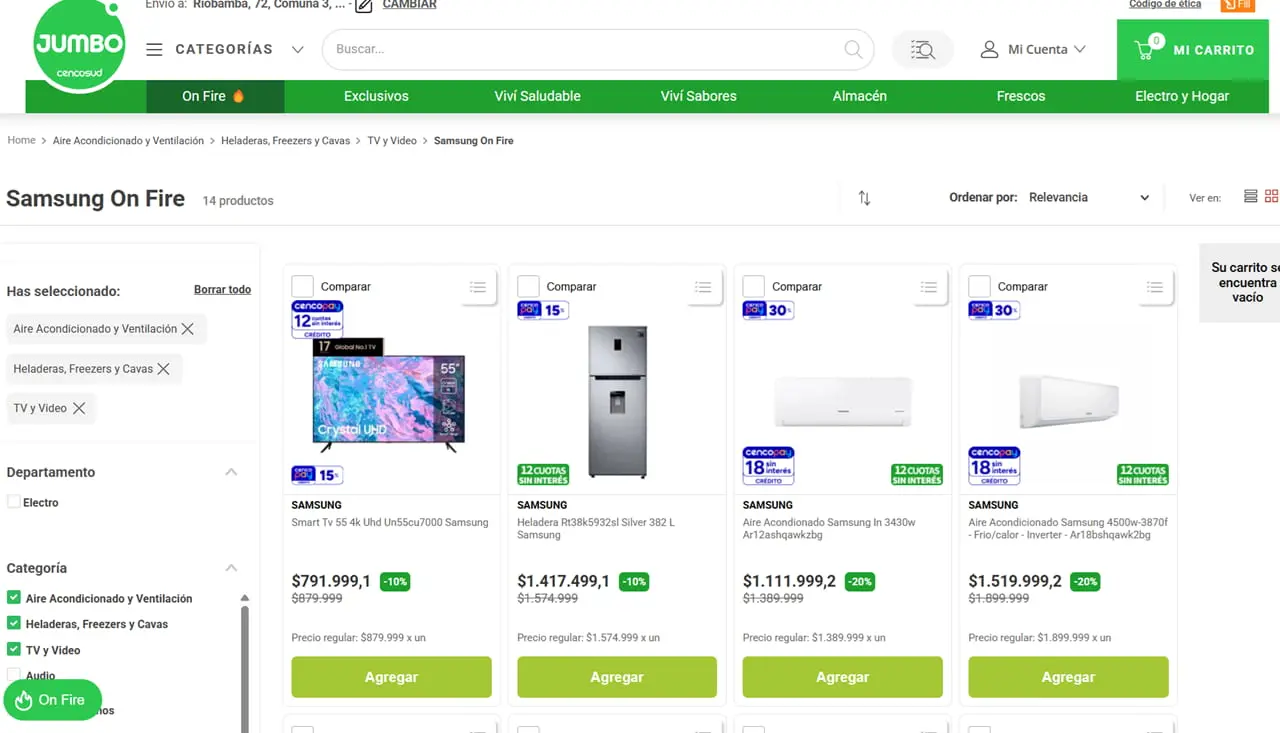 Jumbo ofrece electrodomésticos baratos y con descuento hasta el 27 de marzo.