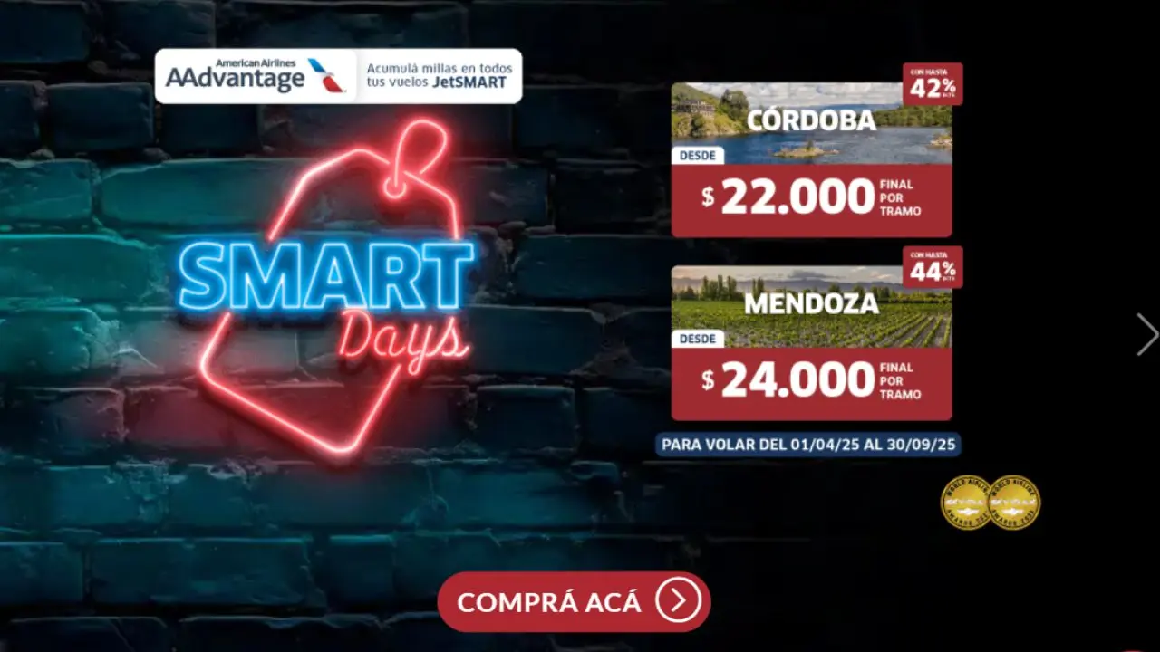 La promoción de JetSmart para viajar por Argentina en temporada baja