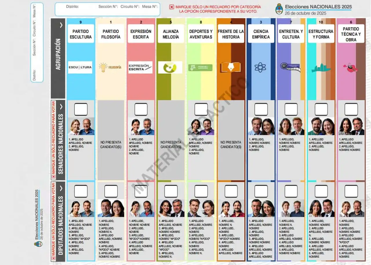 Así será la Boleta Única que los votantes encontrarán en octubre para elegir diputados y/o senadores