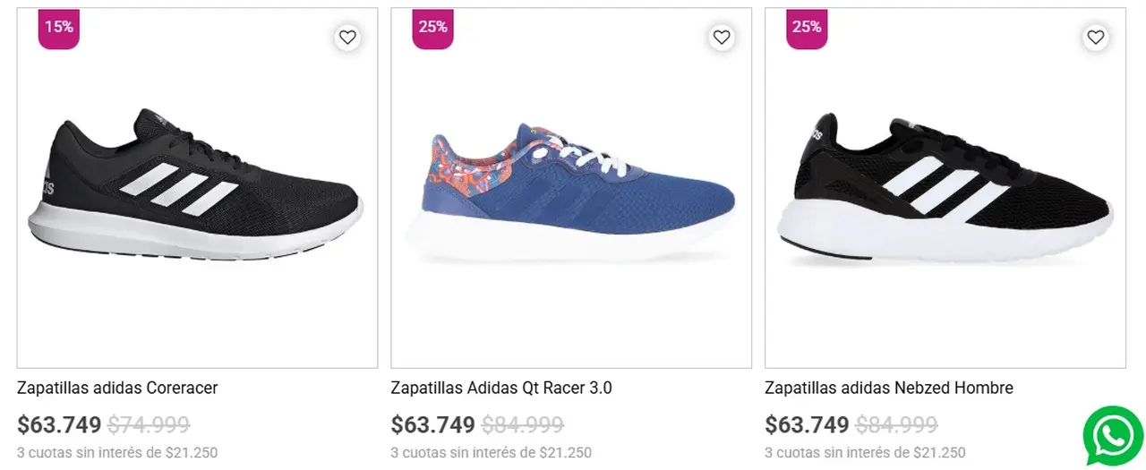 Zapatillas adidas en cuotas sin interés