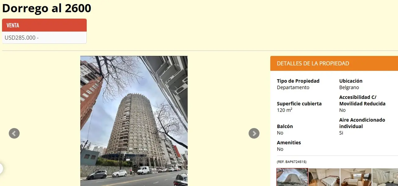 Un departamento a la venta en la torre que aparece en la serie de Netflix El Eternauta