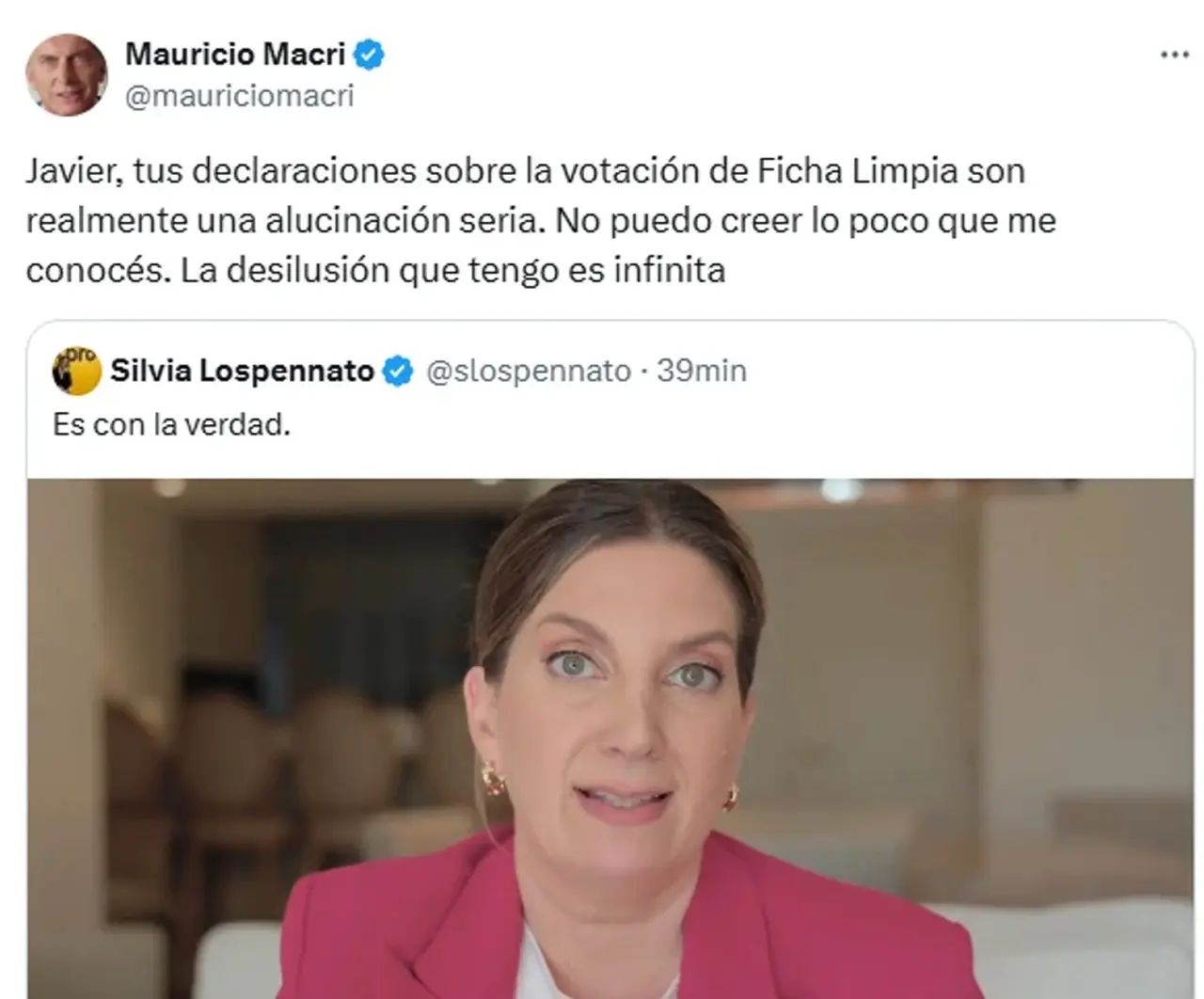 El mensaje de Mauricio Macri contra Javier Milei pro Ficha Limpia